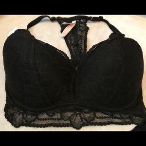 Victoria Secret Pink Black Lace Push-up Bralette